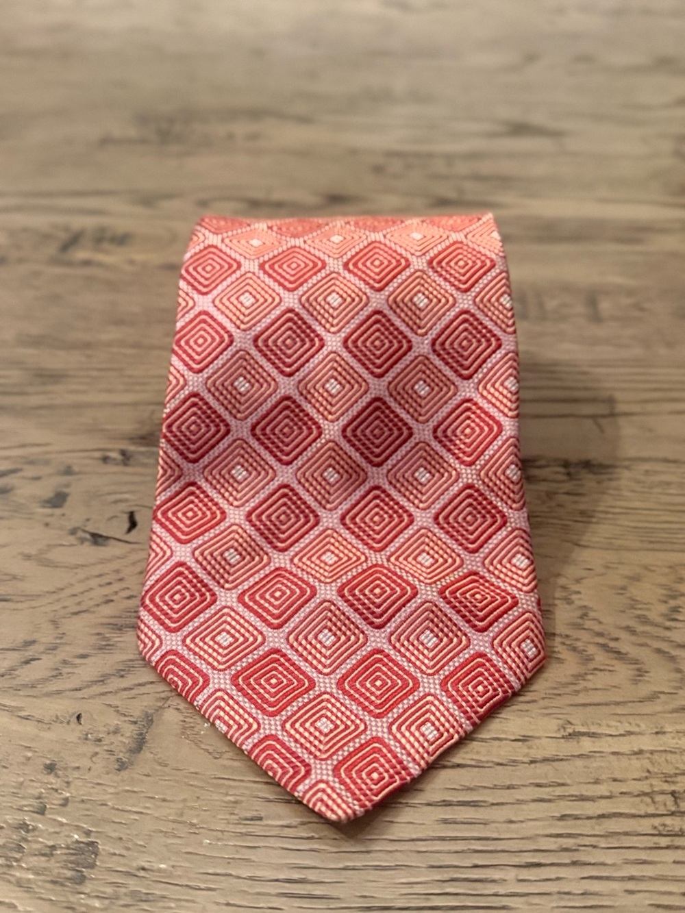 Ted Baker London Pink Geometric Silk Tie